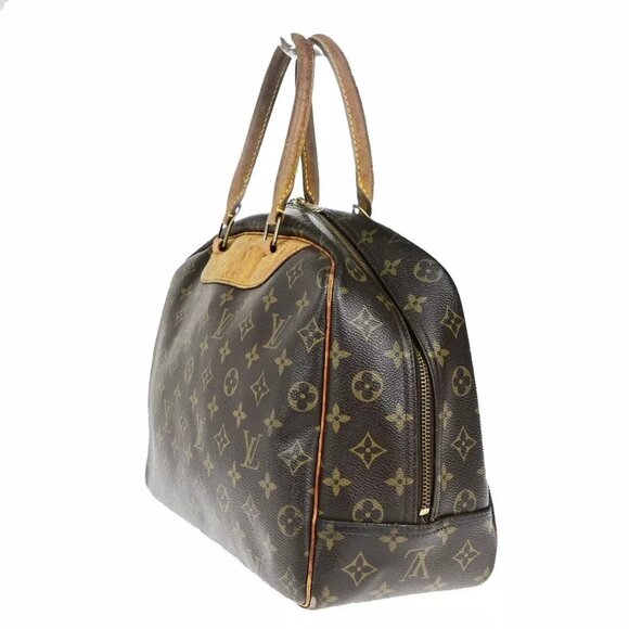 LOUIS VUITTON LV Logo Deauville Hand Bag Monogram Leather Brown - Picture 4 of 16